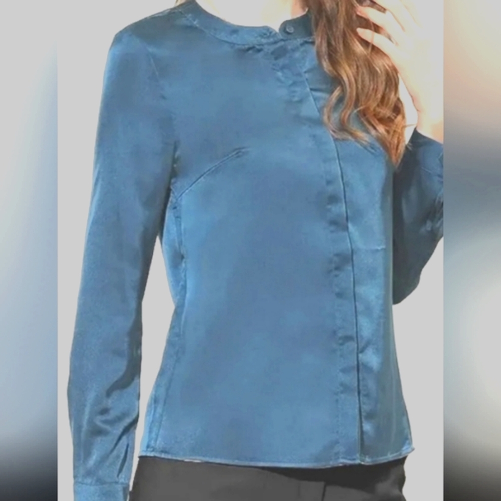 Cappagallo Vintage Long Sleeve 100% Silk Blouse Size 4 Toggle Buttons